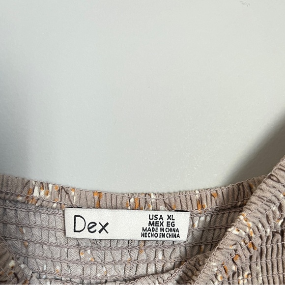 Dex Beige Floral Strappy Smocked Cropped Wide Leg Jumpsuit - Picture 5 of 6